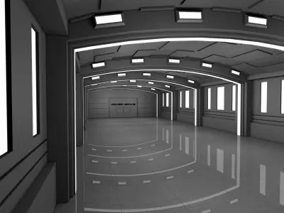 Warehouse Low-poly 3D model 11