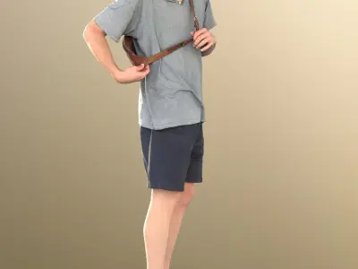 Milo 11216 - Casual Street Style Guy with Bag Low-poly 3D model