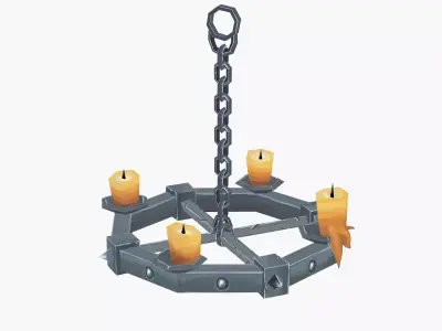 Chandelier Hand Paint Low-poly 3D model