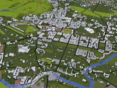 Edinburgh City UK Low-poly 3D model