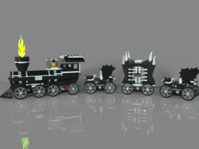 Lego train monster 3D model