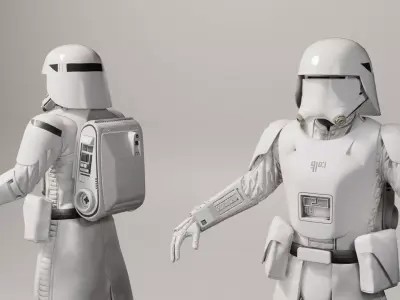 First Order Snowtrooper - Stars wars Game Ready Character Low-poly 3D model