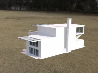 Modern House 3 FLOORS NO MATERIALS NO FURNITURE Free low-poly 3D model
