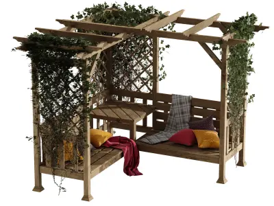 Garden pergola 2 3D model