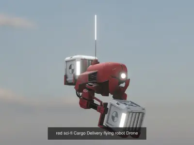 USSR rsci-fi red robots and drones game models 3D Model Pack