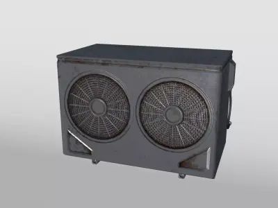 Seasoned Wall-Mounted Air Conditioner Unit Low-poly 3D model