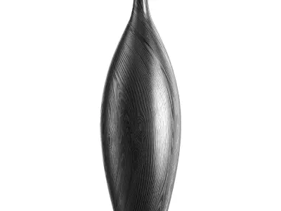 Vase Wooden Low-poly 3D model