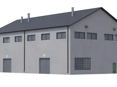 Industrial Building 14 Low-poly 3D model