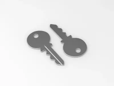 Key Model two keys 3D print model