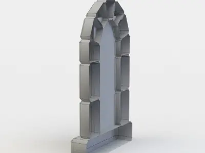 Window gothic Low-poly 3D model