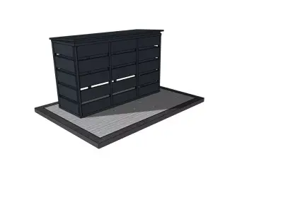 Modular Outdoor Trash Bin Shelter 3D model