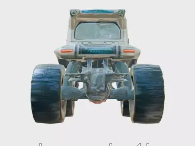 Futuristic Hover Tractor with Advanced Solar Panels Low-poly 3D model