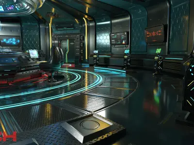 Sci Fi Interior Station 3D model