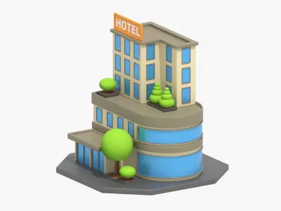 Hotel 3D Illustration 3D model