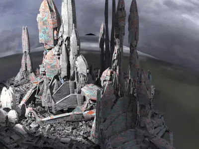 Sci Fi Energy reactor plant extended kit bash 3D model