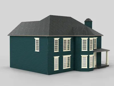 British House Design 12T3  Low-poly 3D model