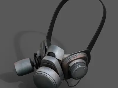 Gas mask respirator scifi futuristic military  Low-poly 3D model