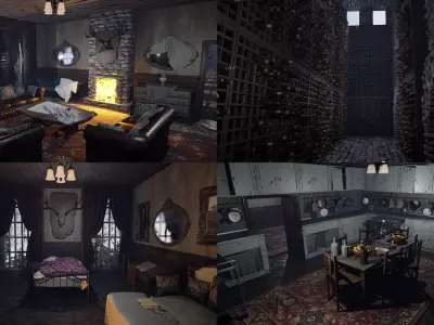 Blackthorn Crest Manor Victorian Gothic Estate of Winter 3D model