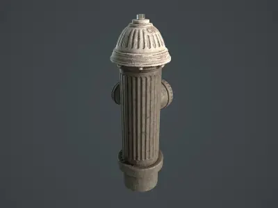 Old Fire Hydrant Low-poly 3D model