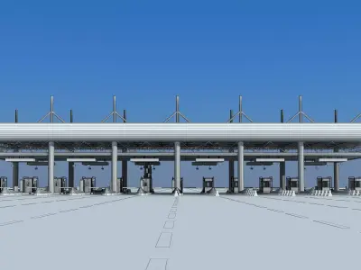 Highway toll station 3D model