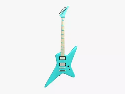 Electric Guitar I04 Light Blue - Music Instrument Design Low-poly 3D model