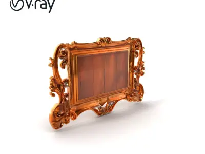 Ornate Renaissance Golden Frame model pack Low-poly 3D model