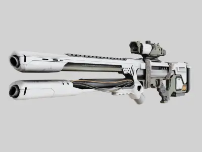 SciFi Sniper Rifle Low-poly 3D model
