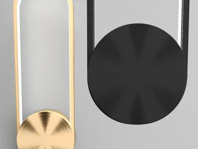 ALONG swivel door handle in gold 3D model