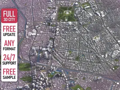 Jakarta Pusat - 3D City Model Low-poly 3D model