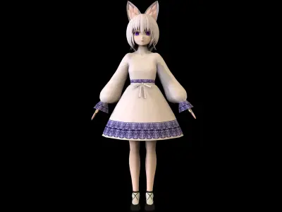 game ready Low Poly Anime Character 2