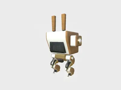 Robot C3 Wood - Sentinel Character SciFi Design Low-poly 3D model