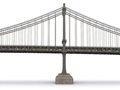 Manhattan Bridge Low-poly 3D model