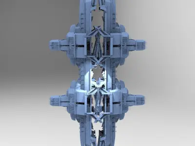 cyberpunk AsianTower Castle Ruin 2 3D model