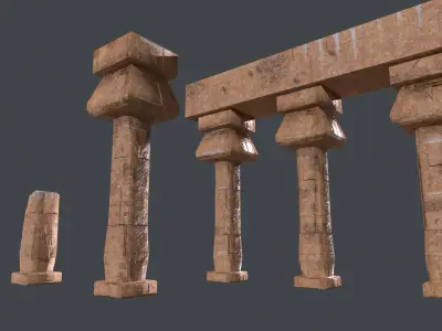 Ancient Egypt Temple Collection Low-poly 3D model