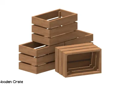 Voxel Wooden Crate 5 Free 3D model