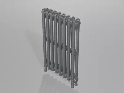Classic Cast Iron Radiator 2C8 Low-poly 3D model