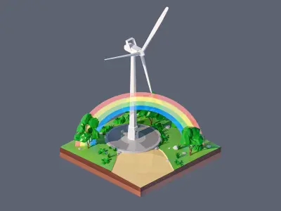 land 76A Low-poly 3D model
