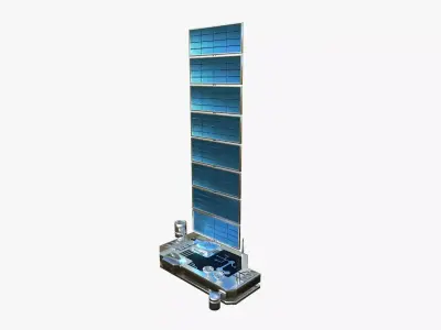 Satellite B08 Aluminum - SciFi Space Design Low-poly 3D model