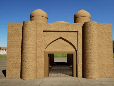 West Gate of Itchan Kala - Ota Darwaza Low-poly 3D model