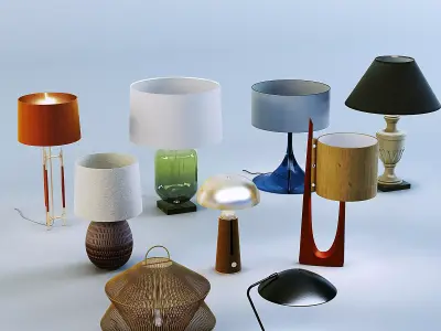 Various Table-top Lamps 3D Model Pack