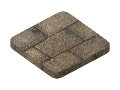 Interlocking Paver Blocks - Sidewalk 3D model