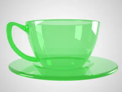 Glass Coffee Cup Light Green Color 3D model