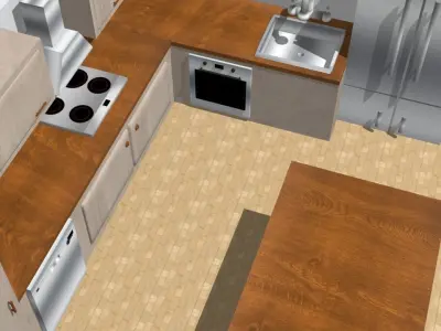 Kitchen - Model 1 Low-poly 3D model