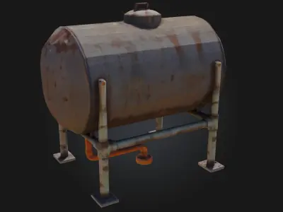 Rustic Fuel Tank  Weathered Utility for Industrial and Rural  3D model
