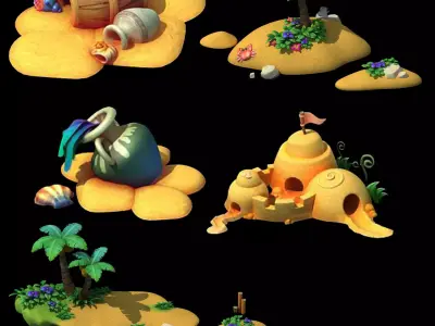 beach sand sculpture 3D model