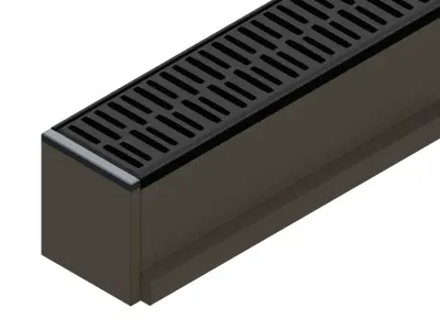 Concrete Linear Trench Drain System V150 1000mm Channel with Slo 3D model