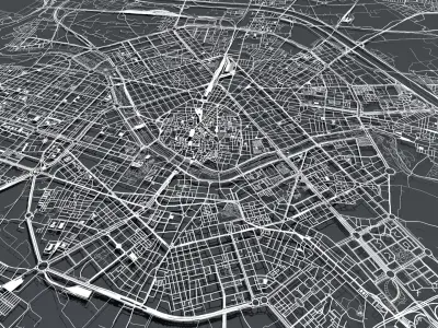 Streets and roads City Valencia Spain 3D model