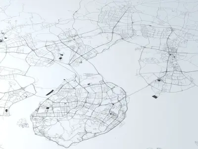 Xiamen Road Network and Streets 3D model
