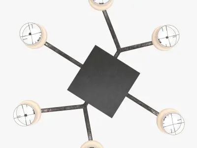 Wright Round Chandelier 36in 3D model