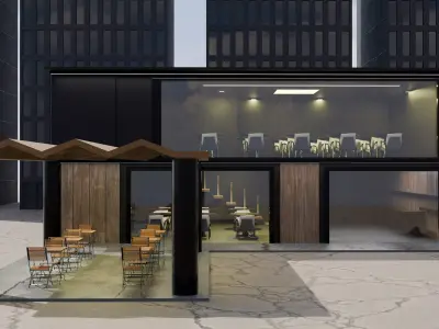coffee shop 3D model 6